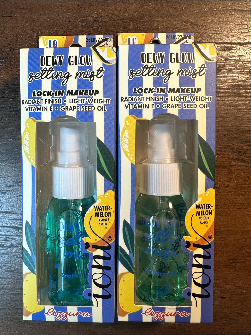 Ioni 2pc LA DOLCE VITA Dewy Glow Setting Spray ~Azzura~ (Watermelon) Radiant NEW